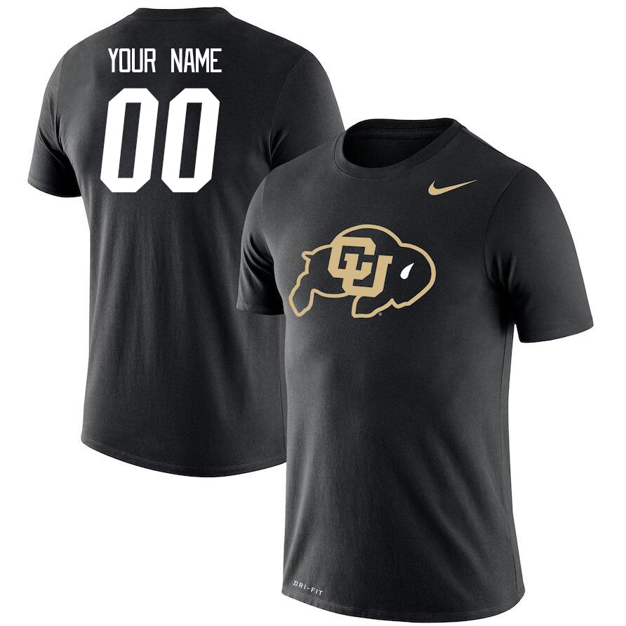 Custom Colorado Buffaloes Name And Number College Tshirt-Black
